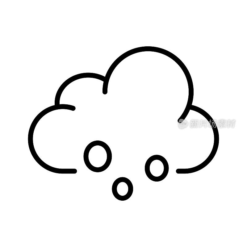 雨图标集。上升的雨水，恶劣的天气，天空，云，雪，冰，低温，天气保护。天气的概念。白色背景上的矢量线图标
