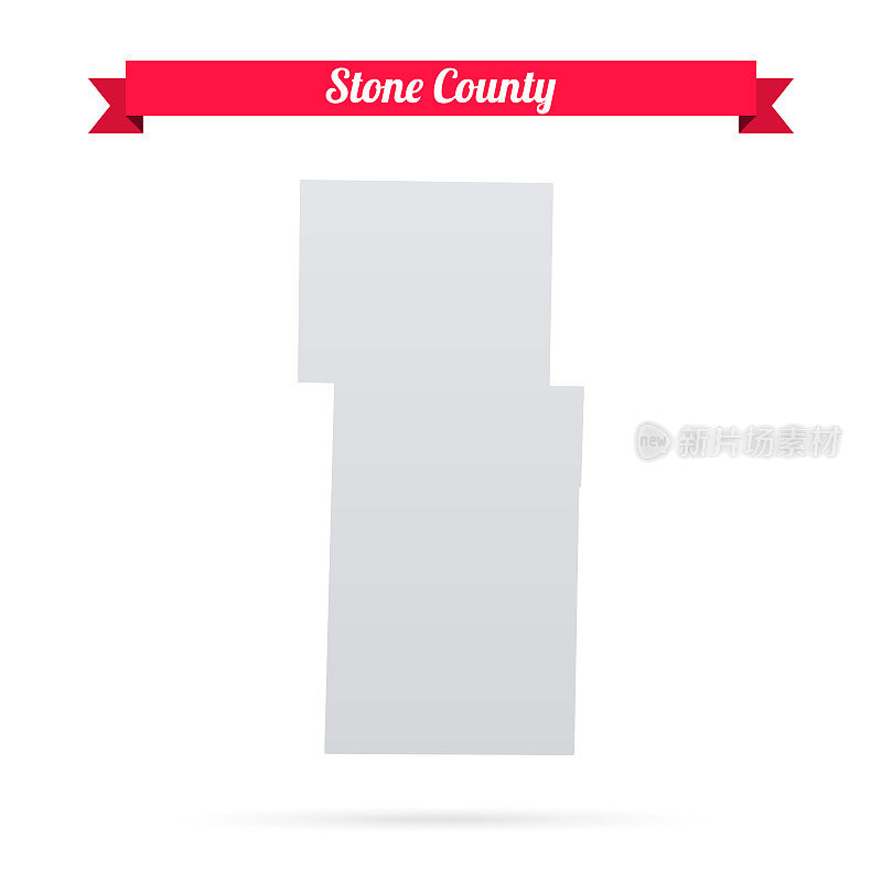 密苏里州斯通县。白底红旗地图