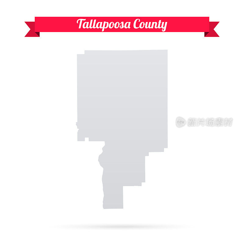 塔拉波萨县，阿拉巴马州。白底红旗地图
