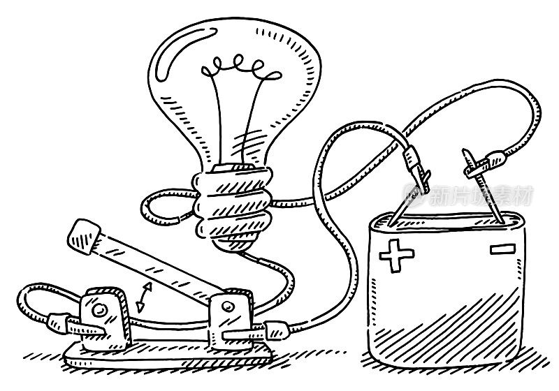 电路灯泡电池图