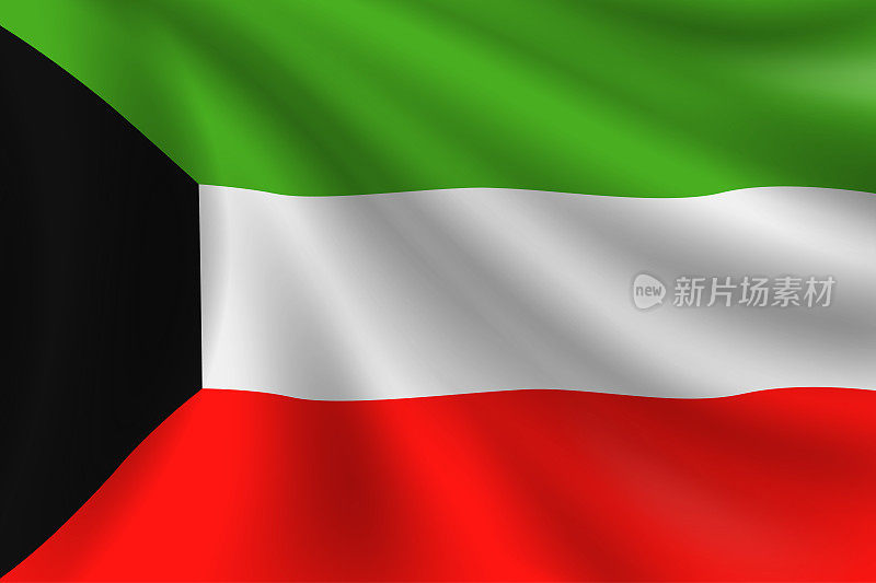 科威特国旗。科威特国旗。矢量标志背景。股票插图