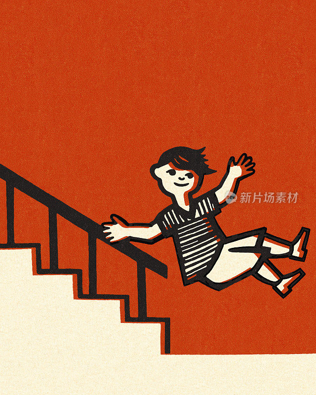 从楼梯上掉下来的孩子