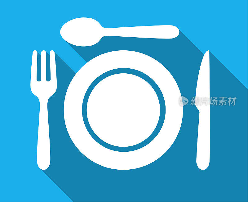 采购产品汤匙，桌子刀，叉和盘子晚餐设置矢量插图