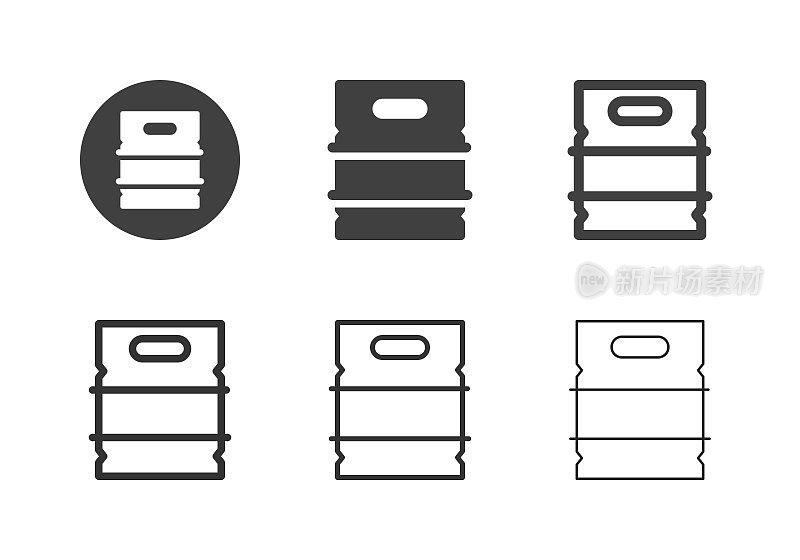 金属啤酒桶图标-多系列