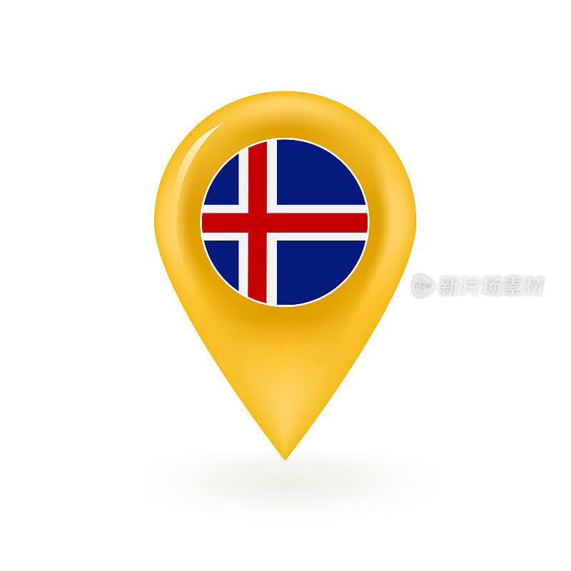 冰岛地图引脚图标