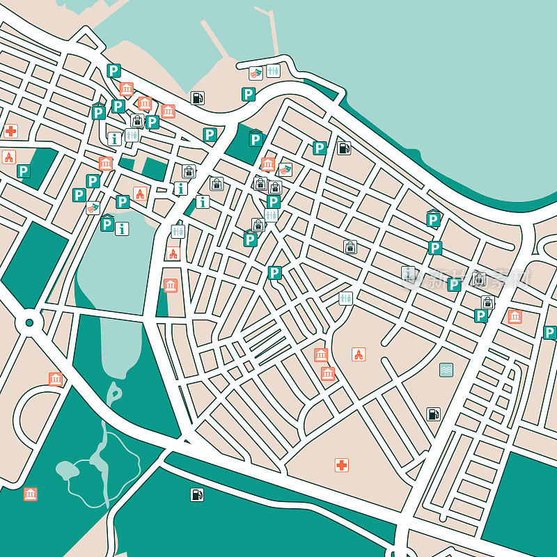 雷克雅未克市中心旅游地图