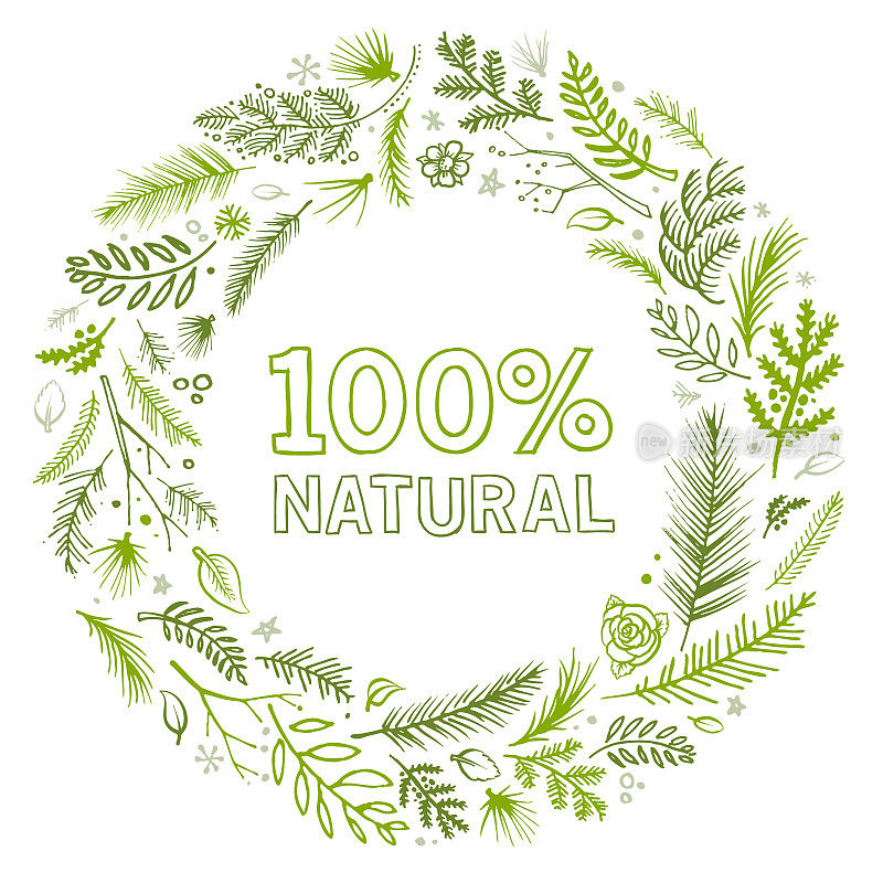 100%天然绿色花环