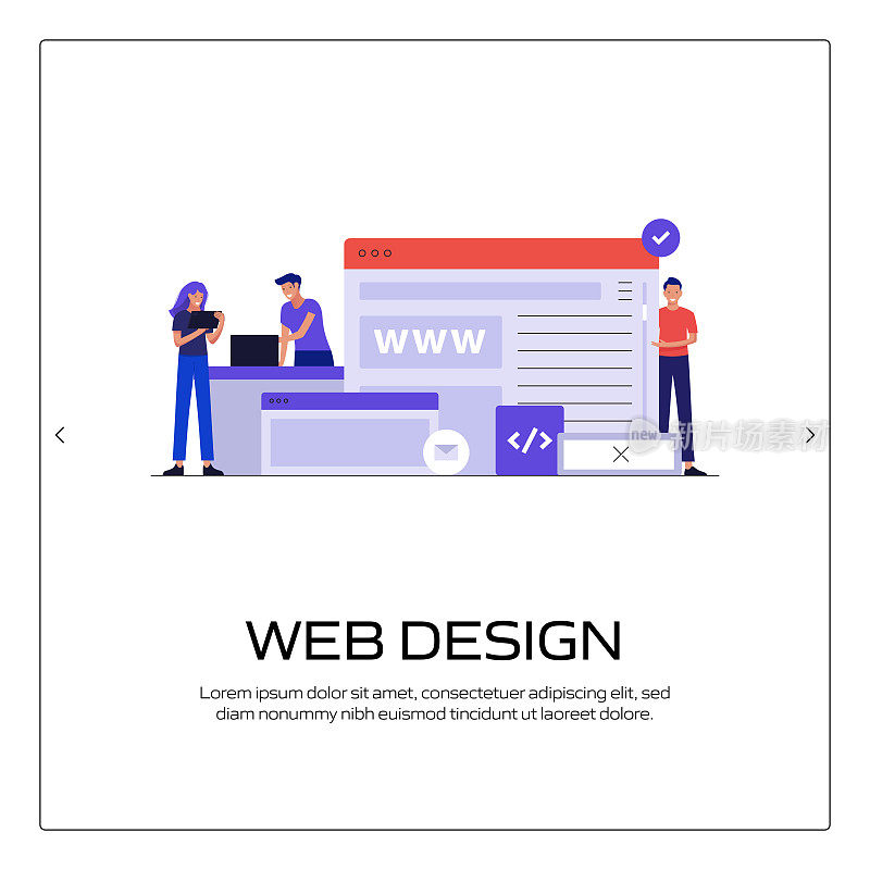 网页设计概念矢量插图网站横幅，广告和营销材料，在线广告，商业演示等。