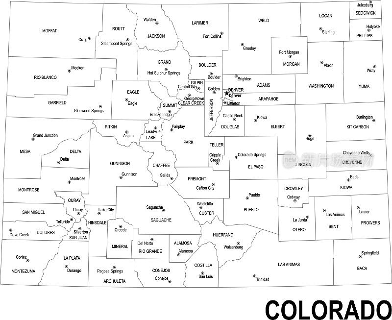 科罗拉多州轮廓图
