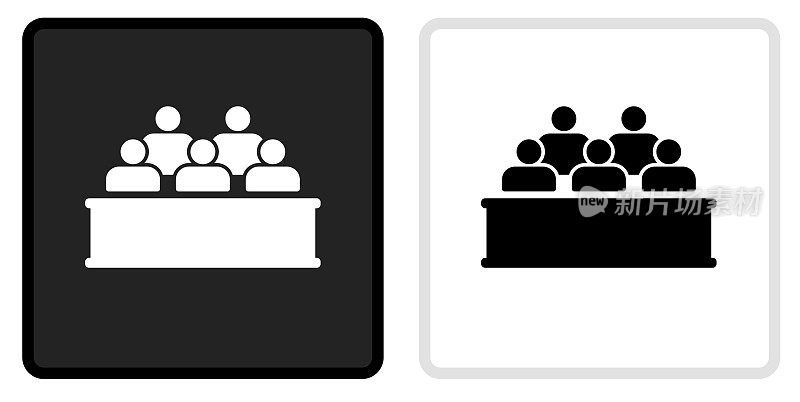 陪审团图标在黑色按钮与白色翻转