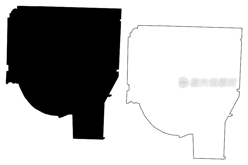 田纳西州亨德森县(美国县，美国，美国)地图矢量插图，潦草草图亨德森地图