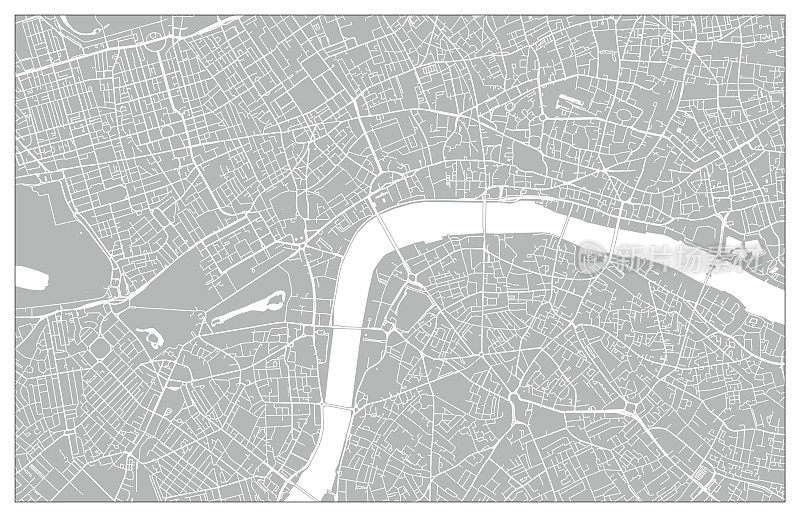 伦敦，英国矢量地图