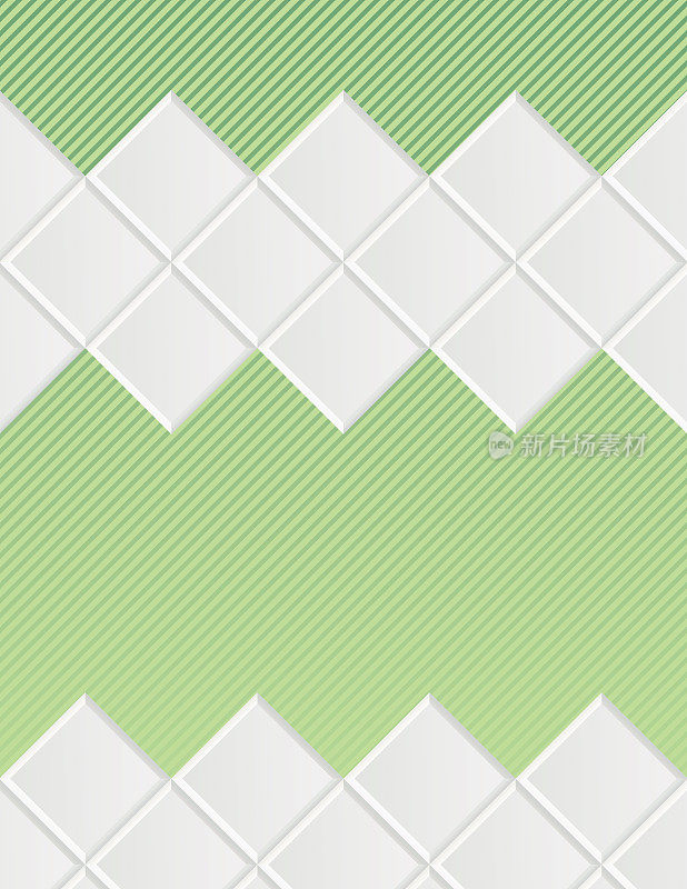 抽象几何背景与方块在绿色的基础上