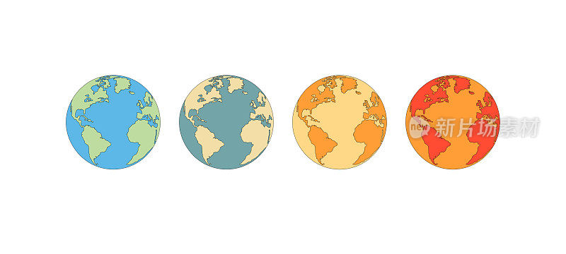 气候变化预览。矢量插图的全球变暖的行星地球。