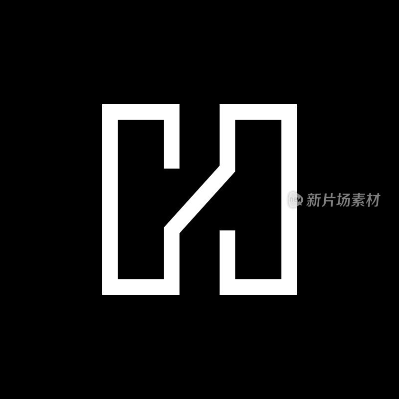 字母H实心标志