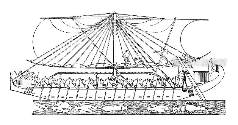 公元前1700年的埃及帆船