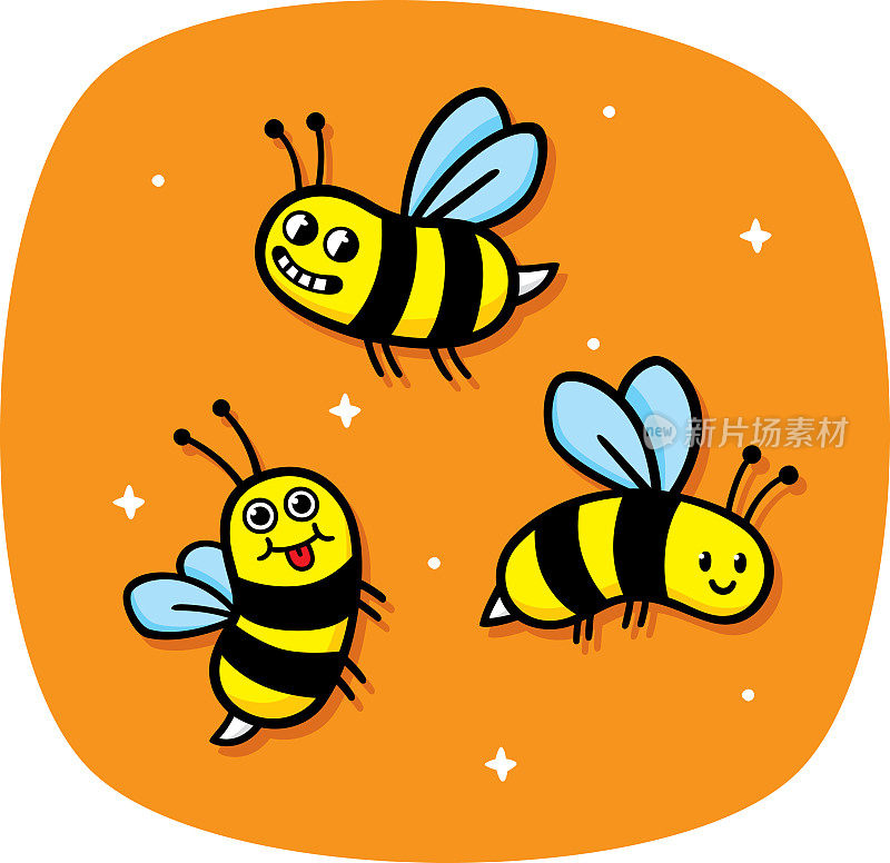 可爱的蜜蜂涂鸦