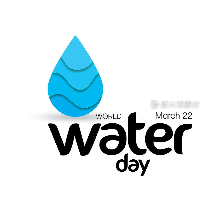 世界水日-矢量水滴概念库存说明