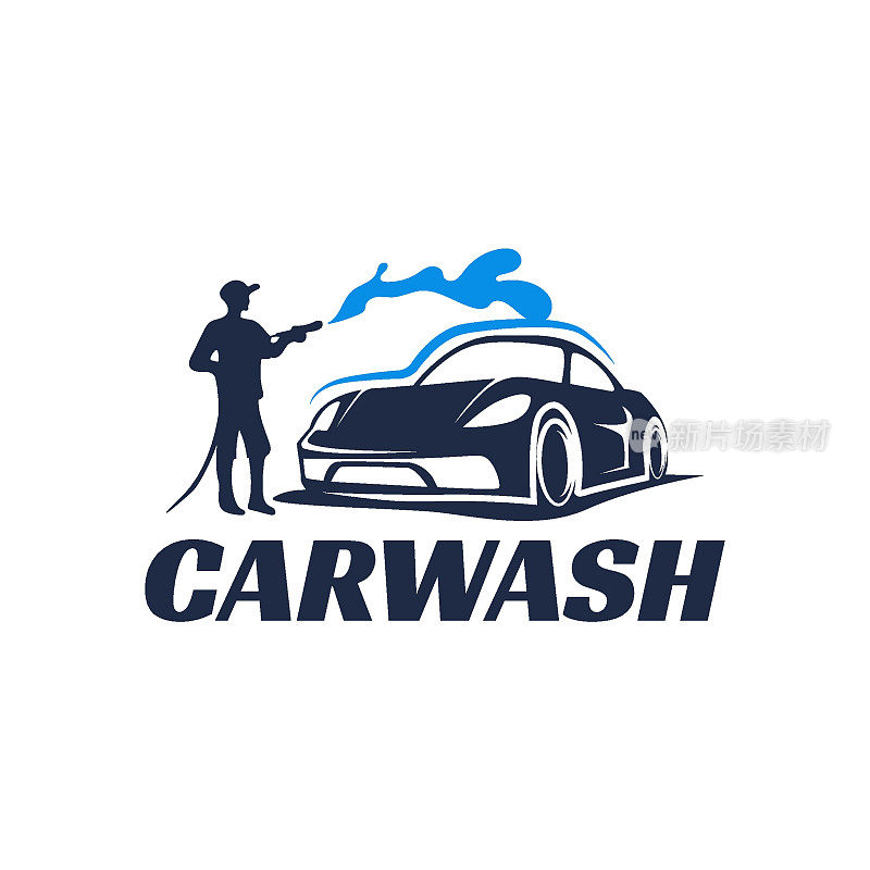 蓝色洗车汽车细节