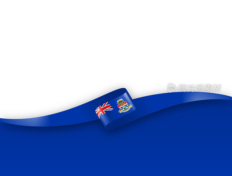 开曼群岛国旗丝带。开曼群岛旗帜背景上有长旗。模板。复制空间。矢量股票插图