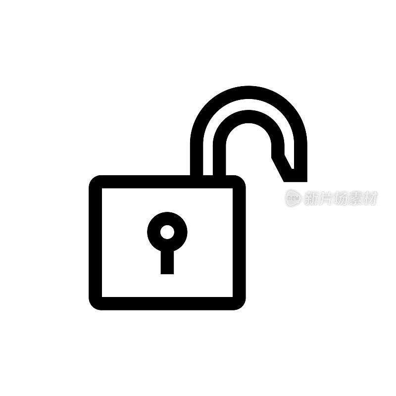 挂锁和访问键线图标，设计，像素完美，可编辑笔触。标志、标志、符号。可访问性，加密，锁定，锁定，密码。