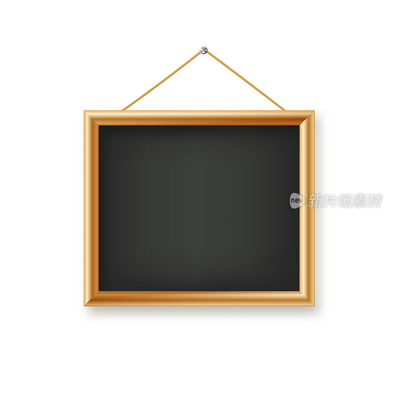 招牌挂在木框里。餐厅菜单板。学校矢量黑板，书写表面的文字或绘图。空白的广告或展示板向量。