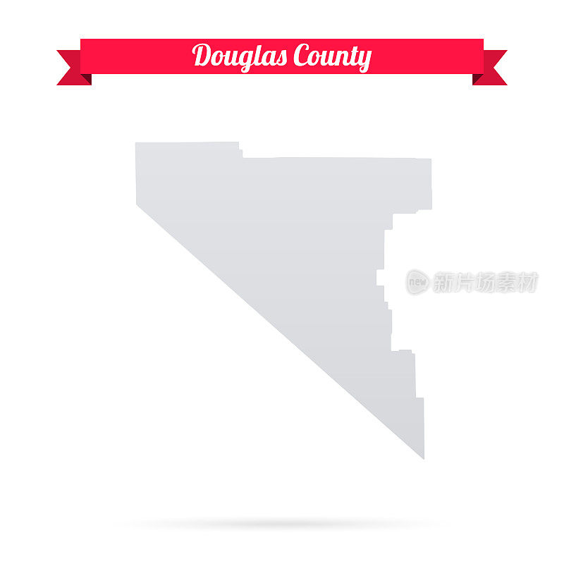 道格拉斯县，内华达州。白底红旗地图