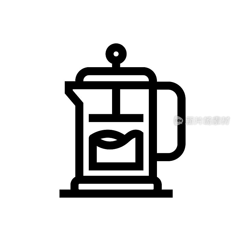 法国出版社线图标，设计，像素完美，可编辑笔触。标志、标志、符号。咖啡,咖啡。