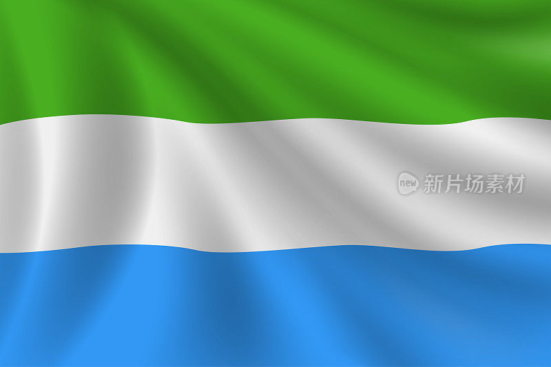 塞拉利昂国旗。塞拉利昂国旗。矢量标志背景。股票插图