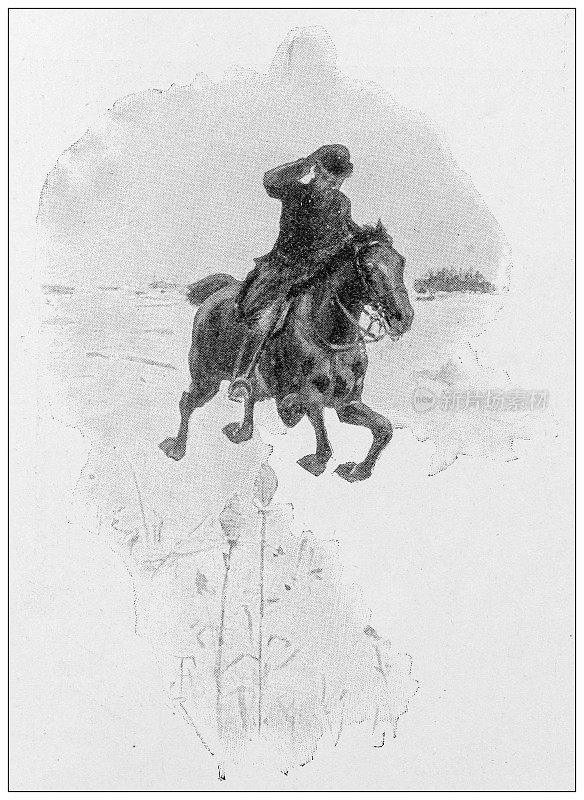 来自英国杂志的古董图片:骑马