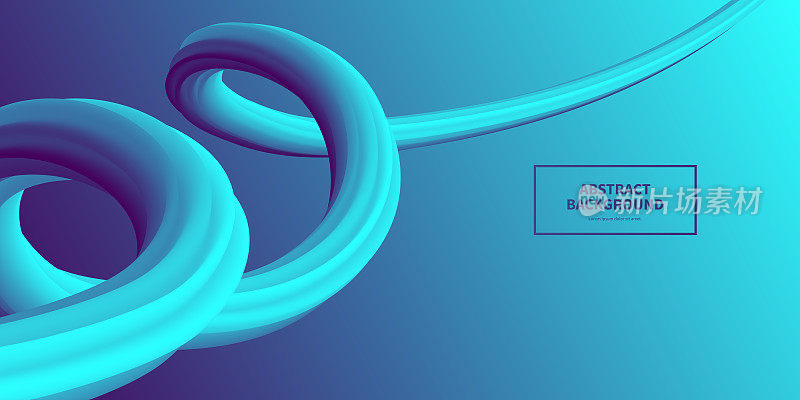 流体抽象设计与蓝色梯度-时髦的背景