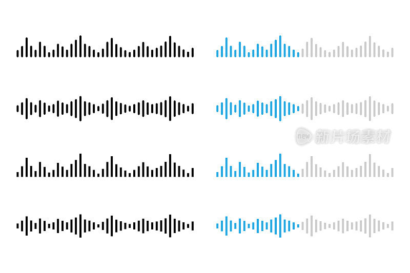 声波均衡器集矢量设计上的白色背景。