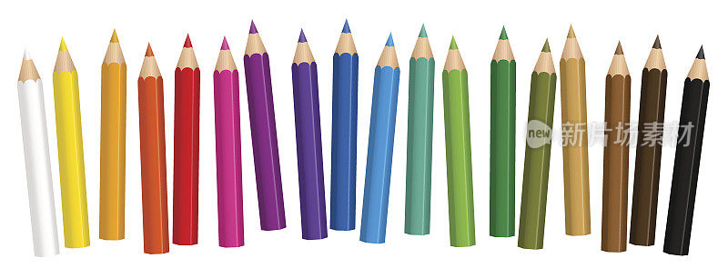 彩色短铅笔