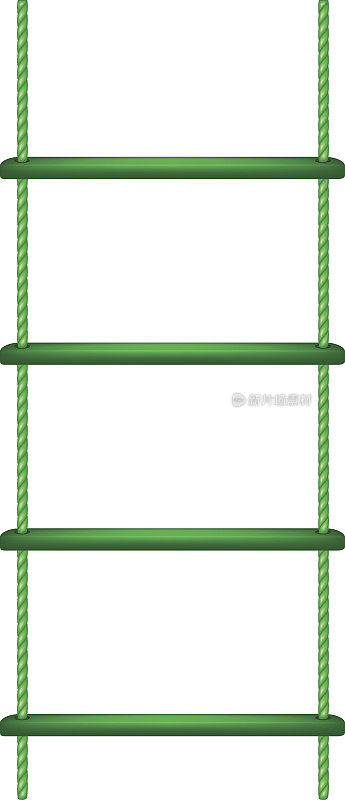 绿色设计的木制绳梯