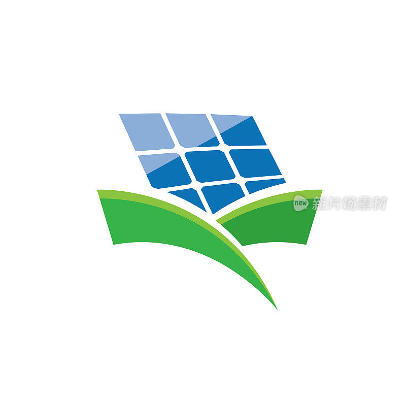 矢量标志太阳能电池板，绿色能源和可再生能源