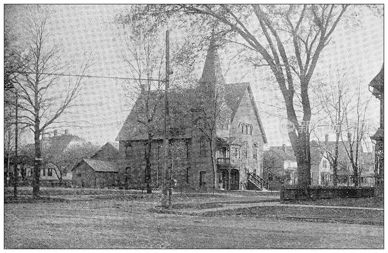 汉普顿县，马萨诸塞州的古董图像:斯普林菲尔德，高地浸信会教堂，1892年