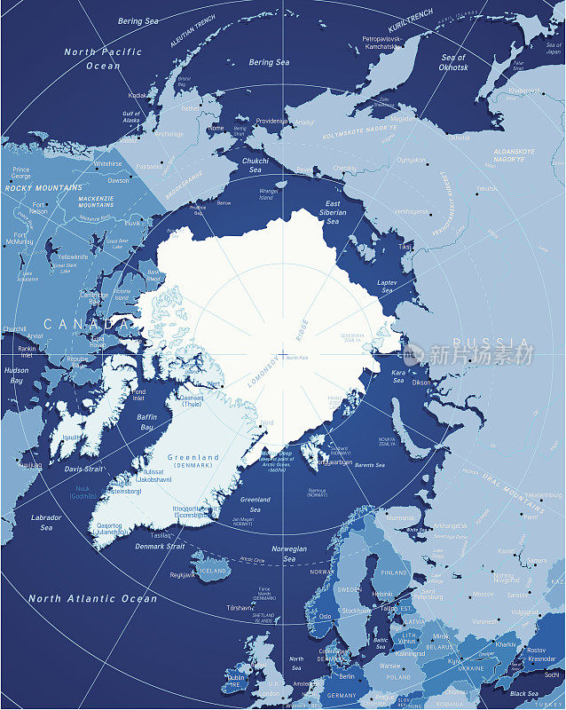 北极的地图