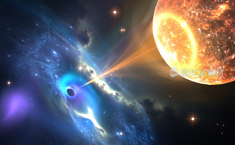 黑洞或中子星，并从轨道上的伴星拉出气体。