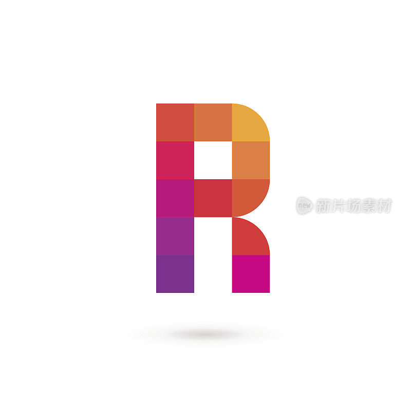 字母R镶嵌图标