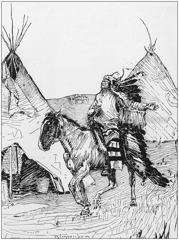 古董插图:美洲原住民