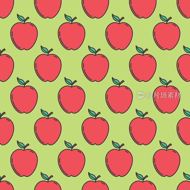 水果图标无缝模式，红苹果