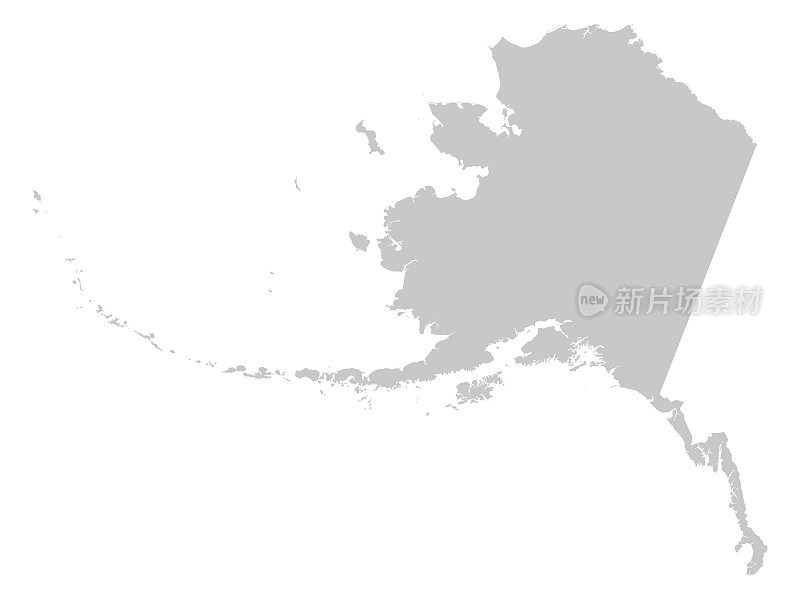 阿拉斯加灰色地图