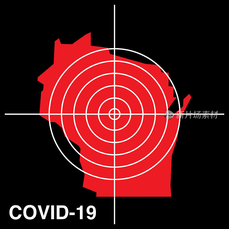 COVID-19威斯康星目标地图图标