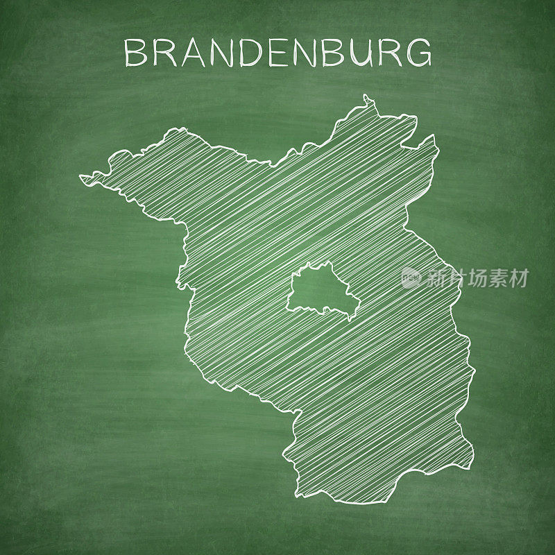 勃兰登堡地图画在黑板上-黑板