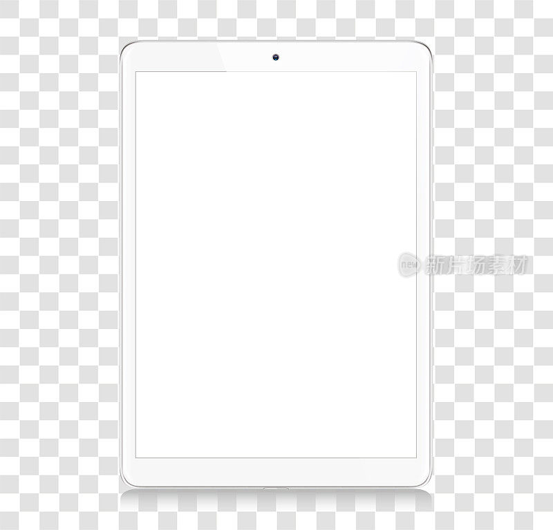 白色数字平板与空白屏幕