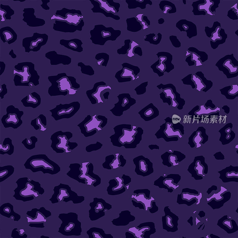 全无缝紫豹豹皮动物图案。