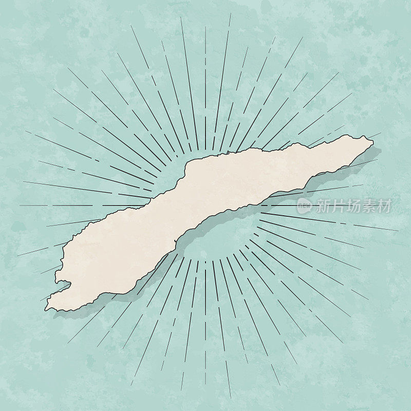 东帝汶地图在复古风格-旧纹理纸
