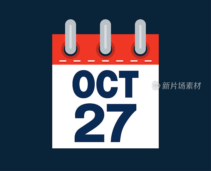 这个月的日历日期是10月27日