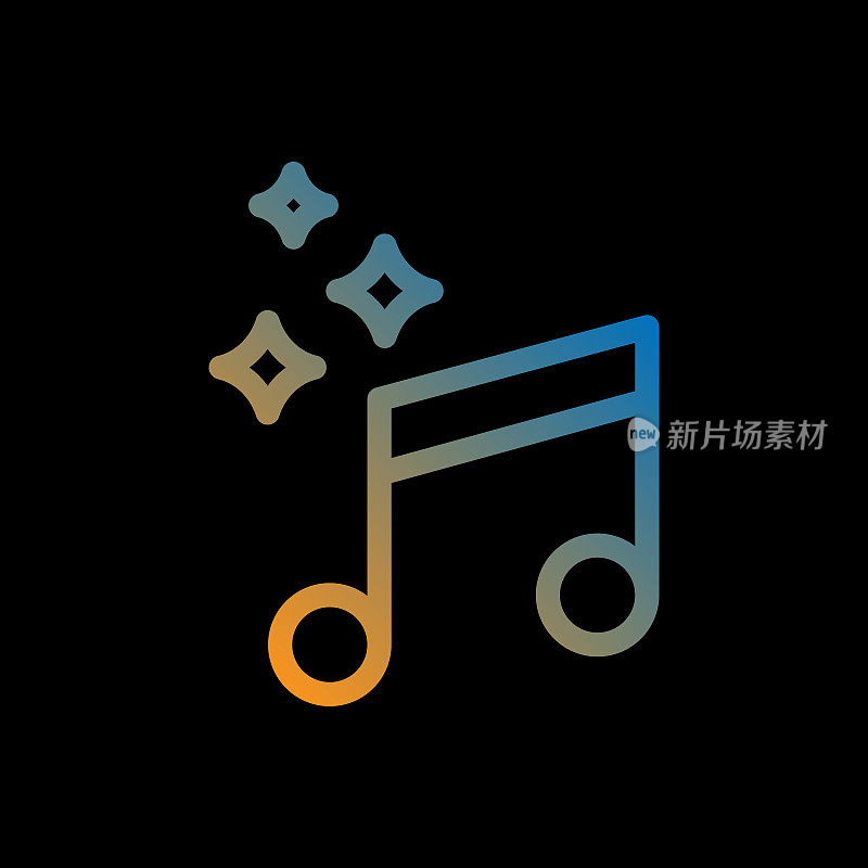 音乐线图标，轮廓矢量符号