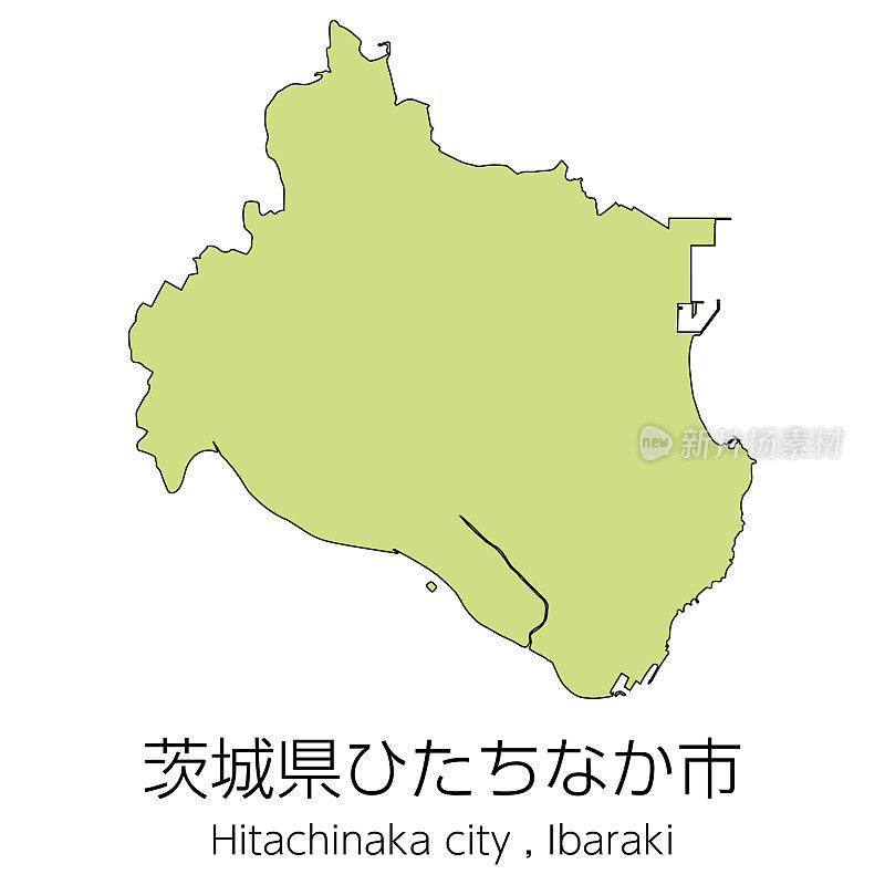 日本茨城县日立中市地图。翻译:日立中市，茨城县。